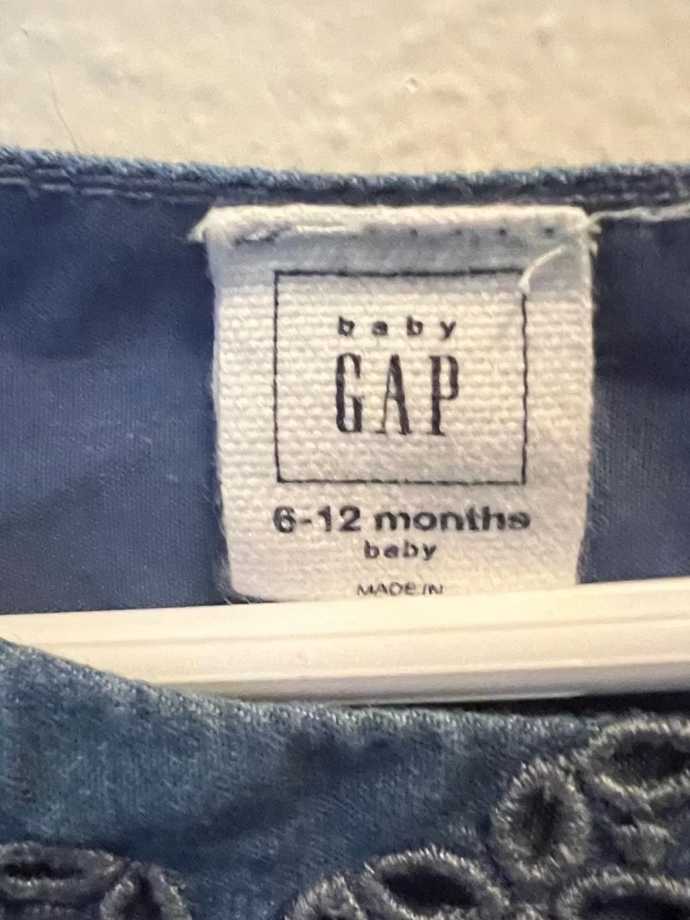 Baby Gap blue eyelet dress Size 6-12 months